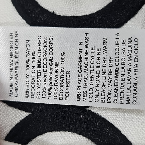 Chico's Kimono Caftan, White & Black, Size MEDIUM, *READ, FLAWED* - Picture 8 of 10